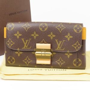 Louis Vuitton Elise Long Wallet Nume Leather Brown